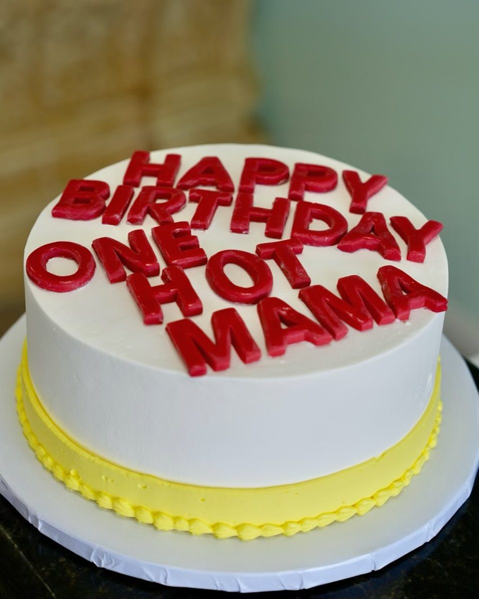 Birthday Cake with Bold Red Letters from Tarzana Bakery